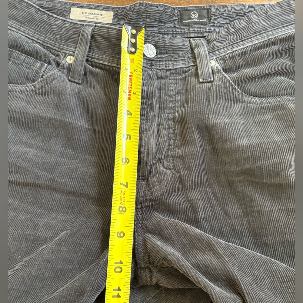 AG Adriano Goldschmied Corduroy Pants Mens 33”W The Graduate Tailored Leg Black - Picture 15 of 16